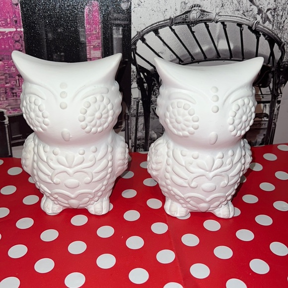 New Set of 2 Ceramic DIY Halloween Icon - Owl - Picture 1 of 8